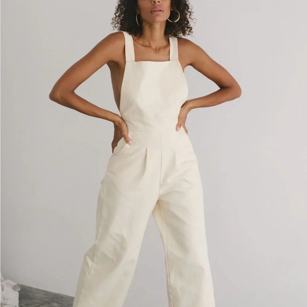 Bahhgoose Cream Jumpsuit with Square Neckline - S/M - Picture 7 of 7